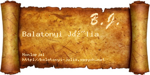 Balatonyi Júlia névjegykártya